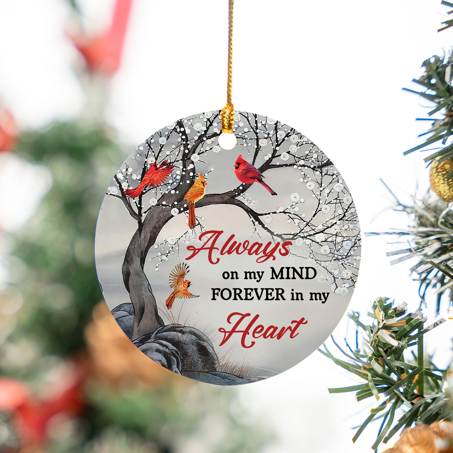 Always In My Mind Acrylic Ornament - Memorial Custom Acrylic Ornament - Custom Ornament