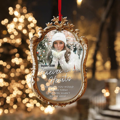 Forever in Our Hearts Personalized Acrylic Ornament - Memorial Custom Acrylic Ornament - Custom Ornament