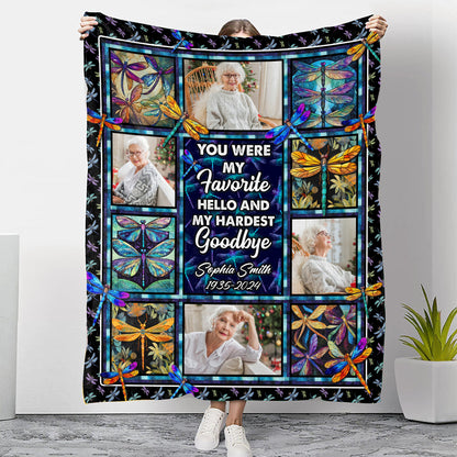 My Favorite Hello Blanket Memorial Blanket - Remembrance Gift - Memorial Personalized Custom Blanket - Christmas Gift, Sympathy Gift