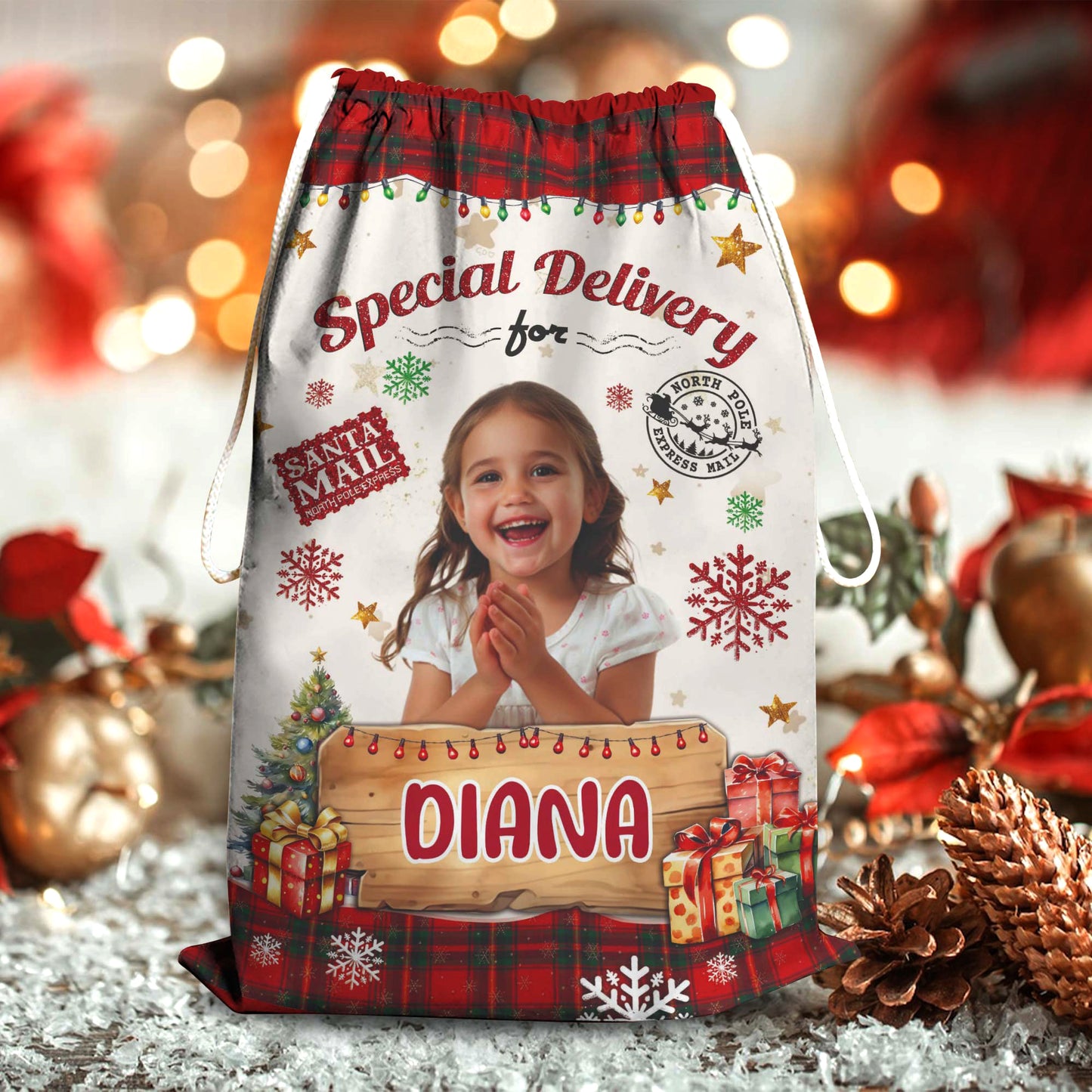 Special Christmas Custom Photo - Christmas Family Gift - Personalized Christmas Sack - Custom Christmas Bag