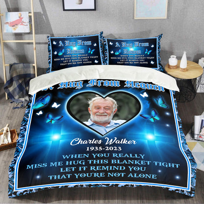 Let It Remind You Sending You My Love And Hug You Day and Night - Memorial Personalized Custom Bedding Set - Christmas Gift, Sympathy Gift