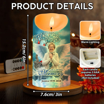 Your Life Was A Blessing Custom Photo Memorial - Personalized Flameless LED Candle