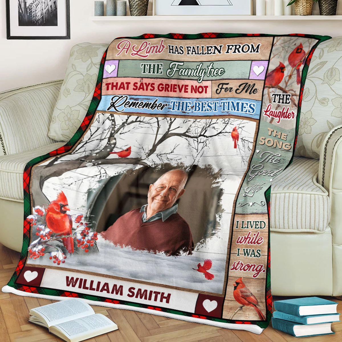 A Limb Has Fallen From The Family Tree Christmas Photo Blanket Memorial - Remembrance Gift - Memorial Personalized Custom Blanket - Christmas Gift, Sympathy Gift