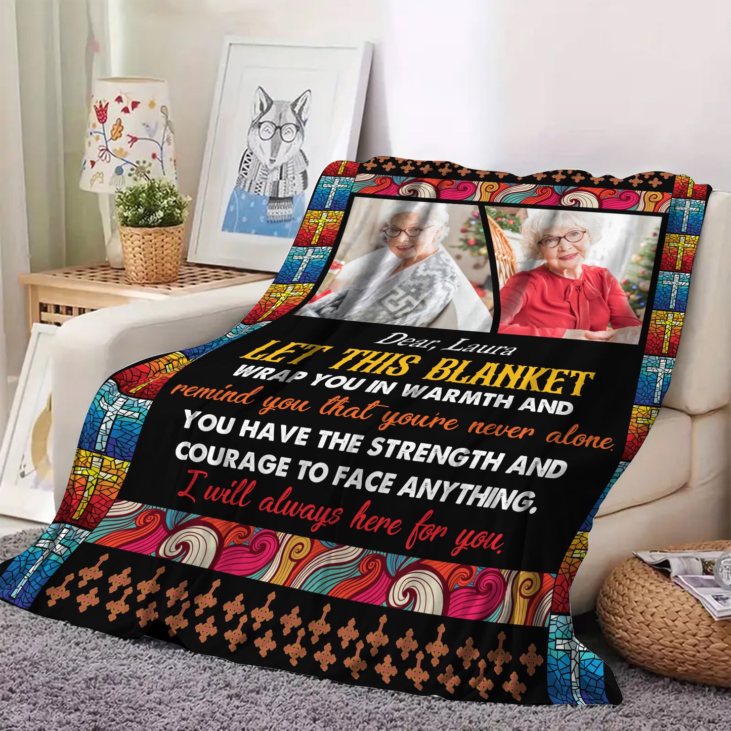 You Have The Strength and Courage Memorial Blanket Gift - Memorial Personalized Custom Blanket - Christmas Gift, Sympathy Gift