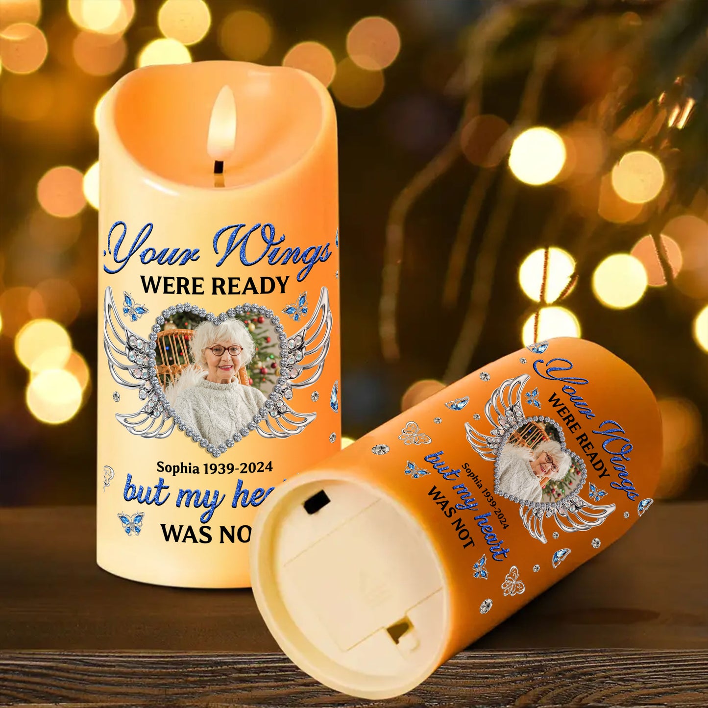 Your Wings Were Ready But My Heart Was Not - Personalized Flameless LED Candle