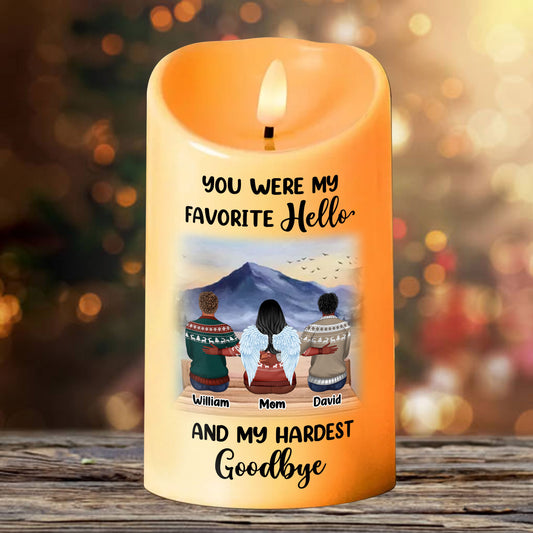 My Favorite Hello Custom Photo Memorial - Personalized Flameless LED Candle