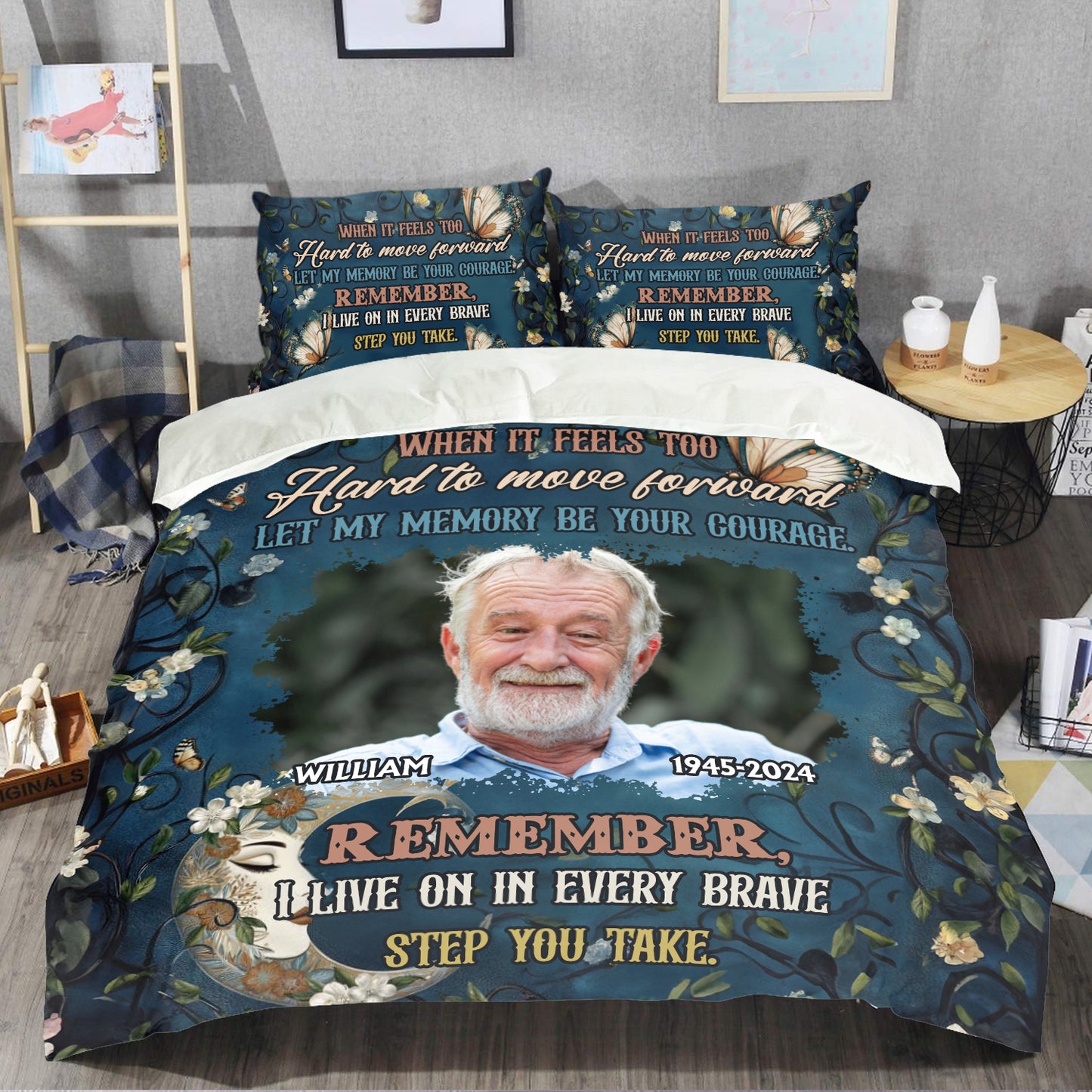 Move Forward - Memorial Personalized Custom Bedding Set - Christmas Gift, Sympathy Gift