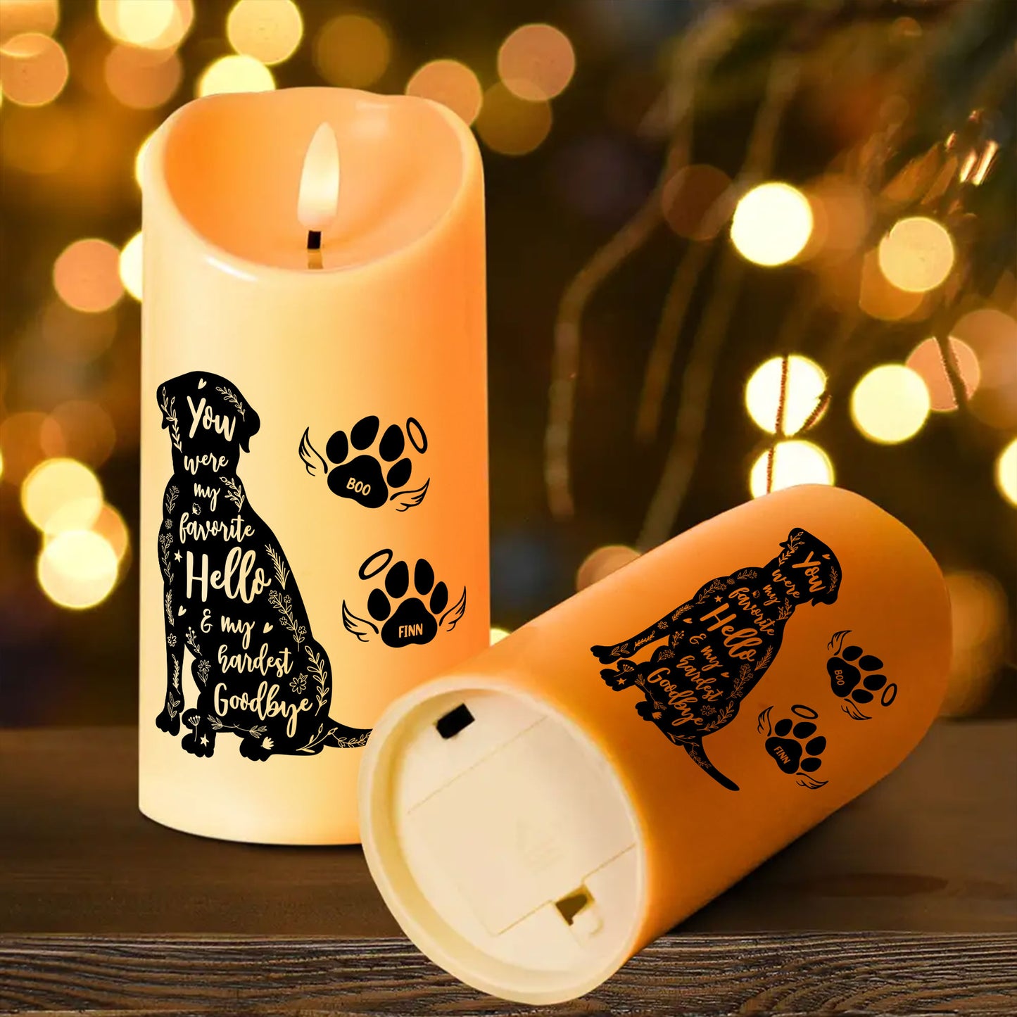 My Favorite Hello and Hardest Goodbye - Personalized Flameless LED Candle