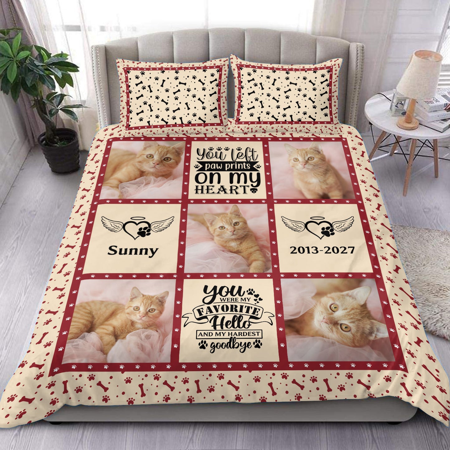 Sending You My Love Pet Loss - Memorial Pet Lovers Personalized Custom Bedding Set - Christmas Gift, Sympathy Gift