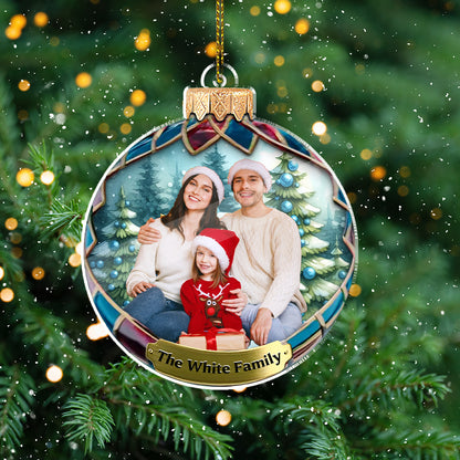 Custom Photo Christmas Family - Family Personalized Custom Ornament - Personalized Custom Acrylic Ornament