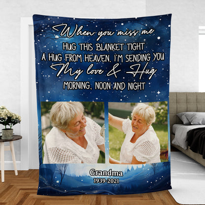 Custom Photo Sky In Loving Memories Blanket Memorial - Remembrance Gift - Memorial Personalized Custom Blanket - Christmas Gift, Sympathy Gift