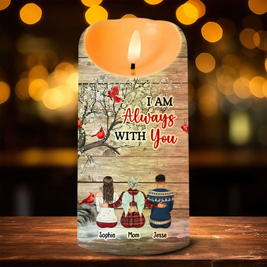 I Am Always With You Custom Photo Memorial In Loving Memories - Personalized Flameless LED Candle