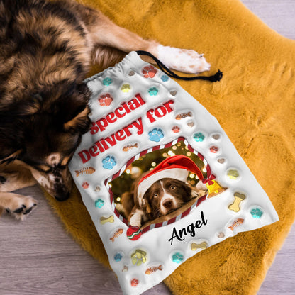 My Lovely Fur Baby - Personalized Custom 3D Inflated Effect Christmas Bag - Christmas Family Gift - Personalized Christmas Sack - Custom Christmas Bag