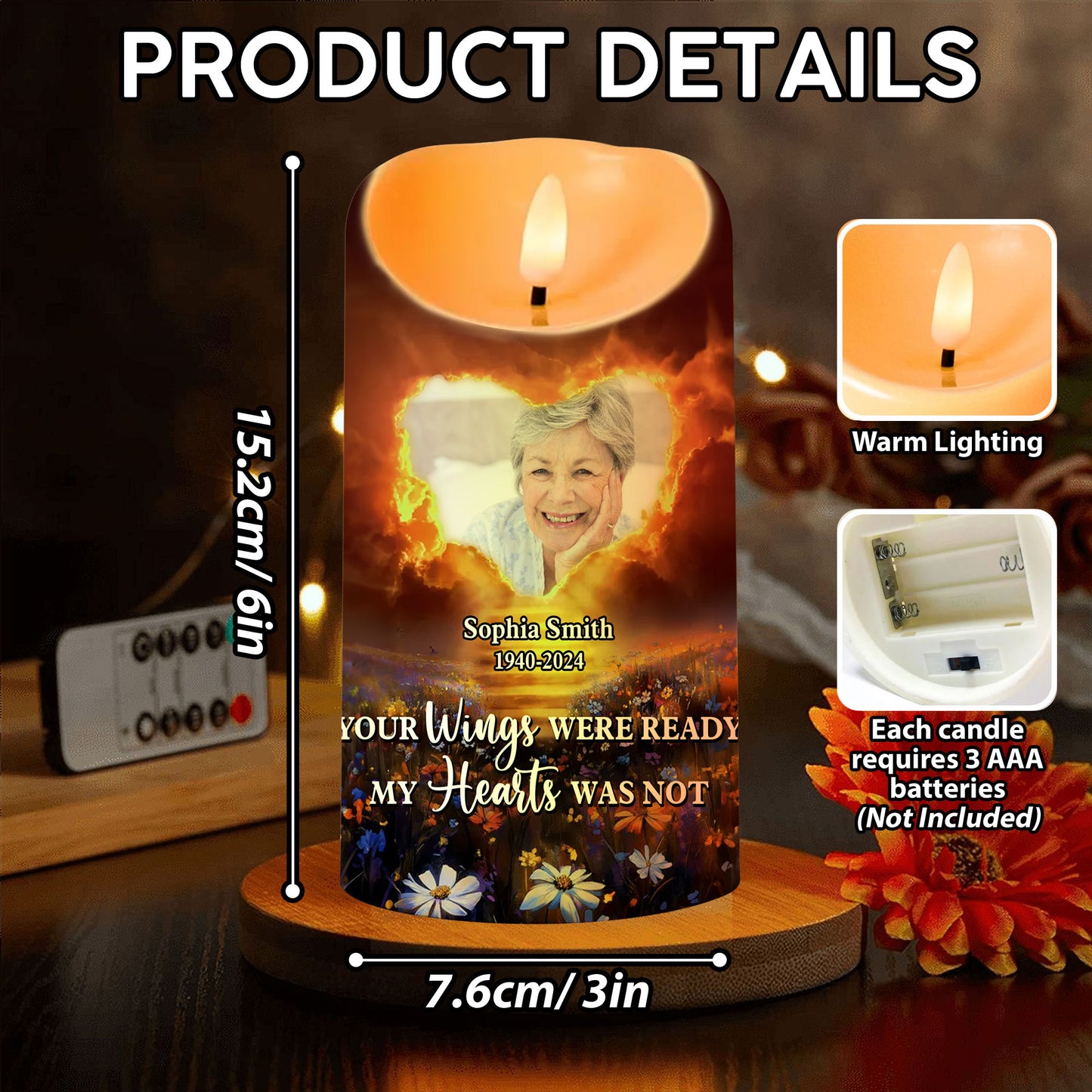 My Favorite Hello Custom Memorial Candle - Personalized Flameless LED Candle