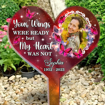 Your Wings Were Ready - Memorial Personalized Custom Acrylic Garden Stake - Sympathy Gift For Pet Owners, Pet Lovers