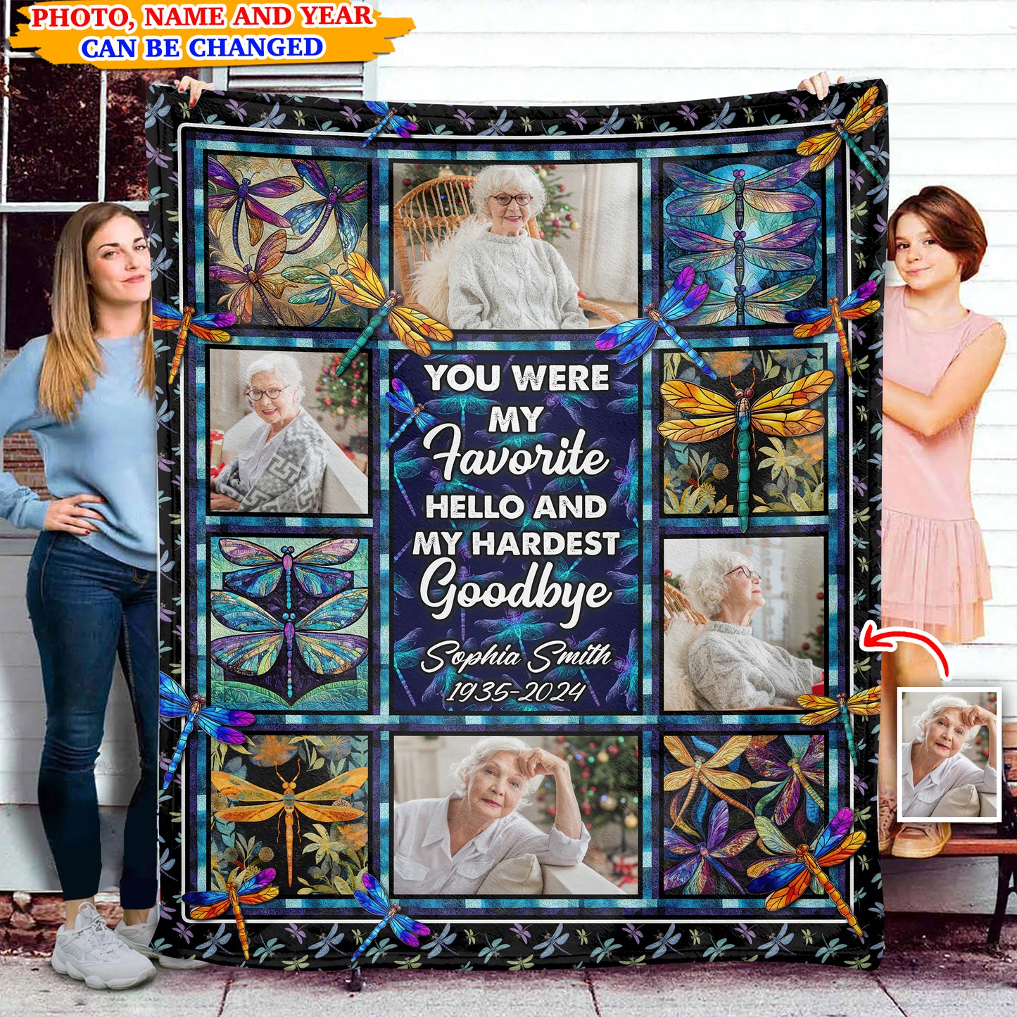 My Favorite Hello Blanket Memorial Blanket - Remembrance Gift - Memorial Personalized Custom Blanket - Christmas Gift, Sympathy Gift