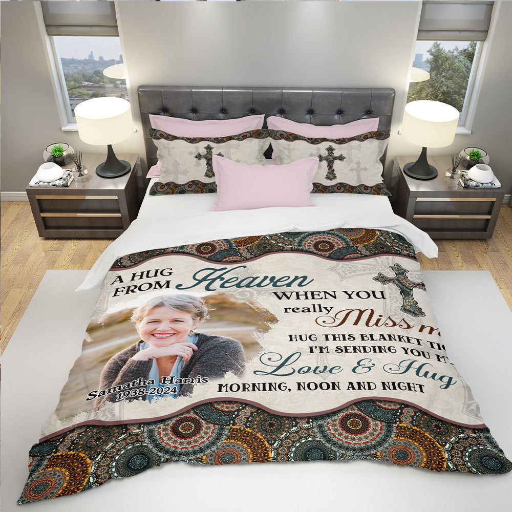 When You Really Miss Me Hug This Blanket Tight Bedding Set - Memorial Personalized Custom Bedding Set - Christmas Gift, Sympathy Gift