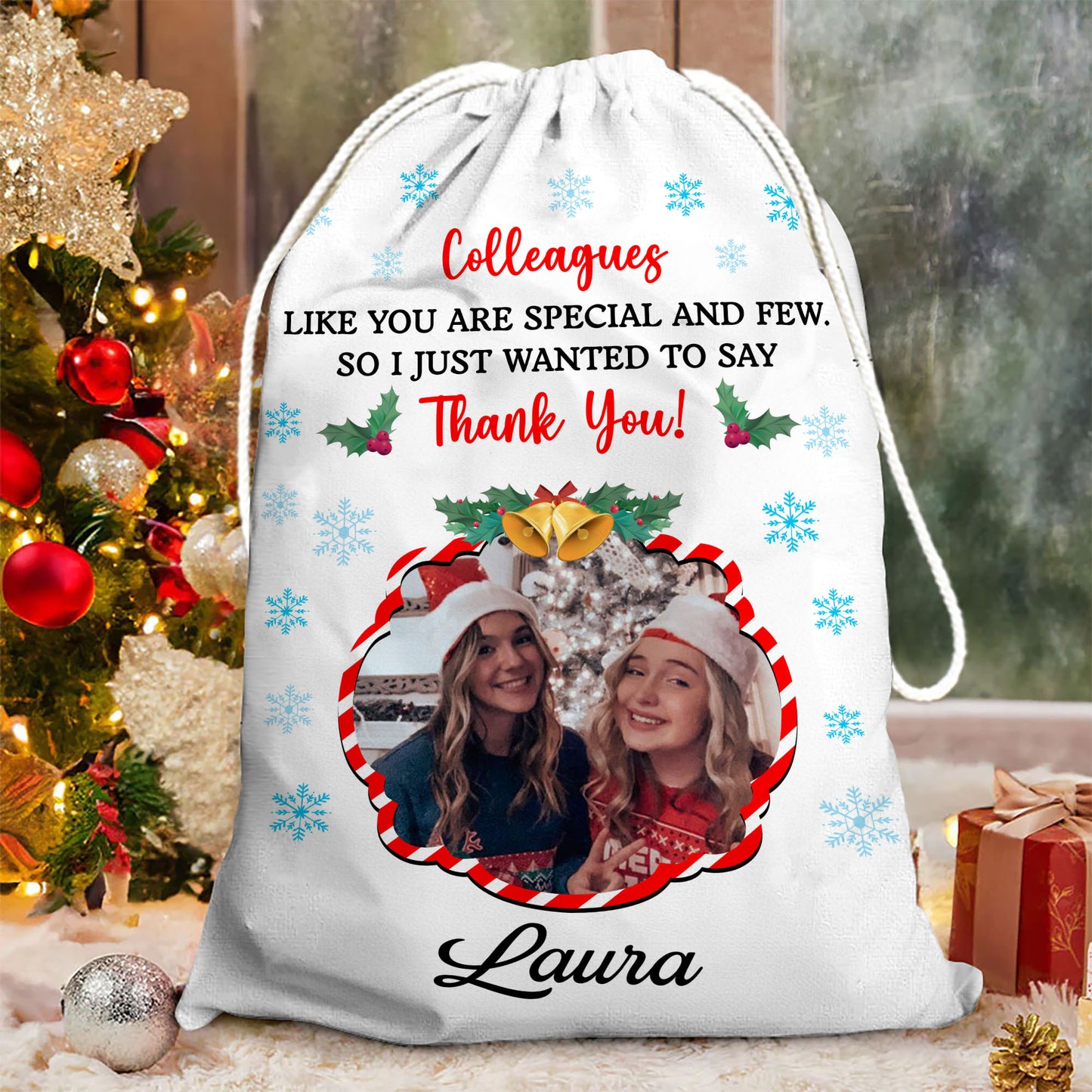 Colleagues Like You Are Special Bag Custom Photo - Christmas Family Gift - Personalized Christmas Sack - Custom Christmas Bag