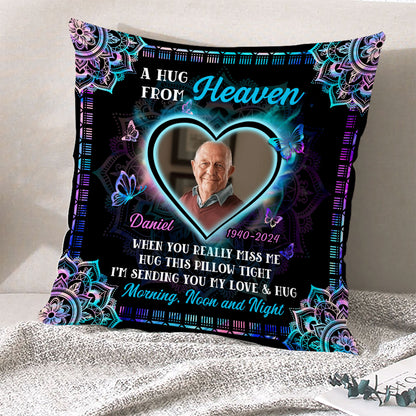 A Hug From Heaven Custom Memorial Pillow - Personalized Custom Throw Pillow