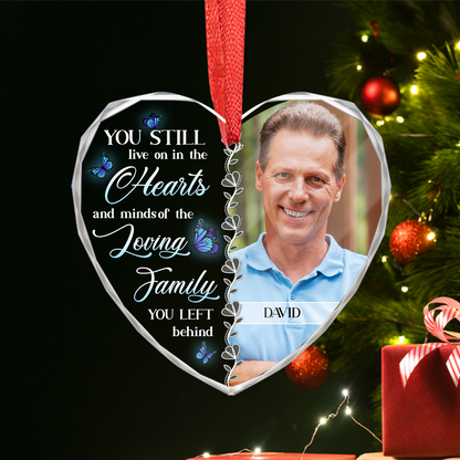 Loving Family Memorial Keepsake - Personalized Custom Glass Ornament - Memorial Ornament Gift