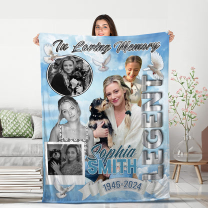 Legend Love From Heaven Memorial Blanket - Remembrance Gift - Memorial Personalized Custom Blanket - Christmas Gift, Sympathy Gift