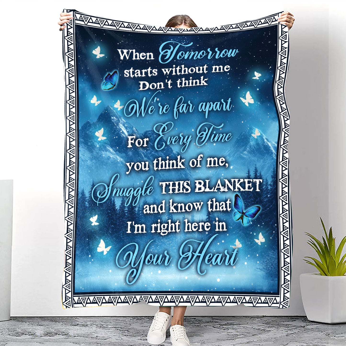 I'm Right Here In Your Heart - Personalized Memory Blanket - Remembrance Gift - Memorial Personalized Custom Blanket - Christmas Gift, Sympathy