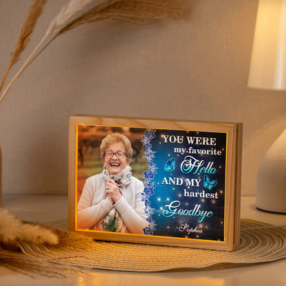 My Favorite Hello - Memorial Sympathy Gift, Personalized Luminous Frame Light Box, LED Night Light