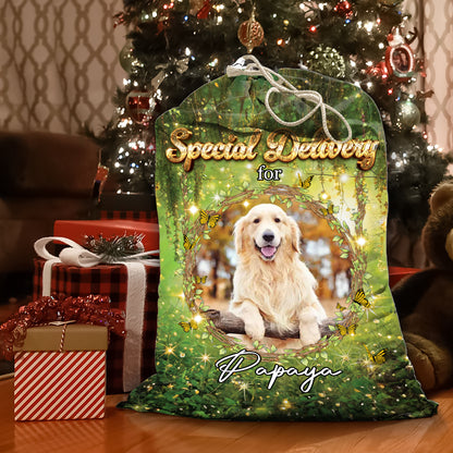 Fairy Pattern Christmas Bag Custom Photo - Christmas Family Gift - Personalized Christmas Sack - Custom Christmas Bag