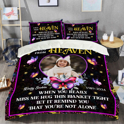 My Hug My Love - Memorial Personalized Custom Bedding Set - Christmas Gift, Sympathy Gift