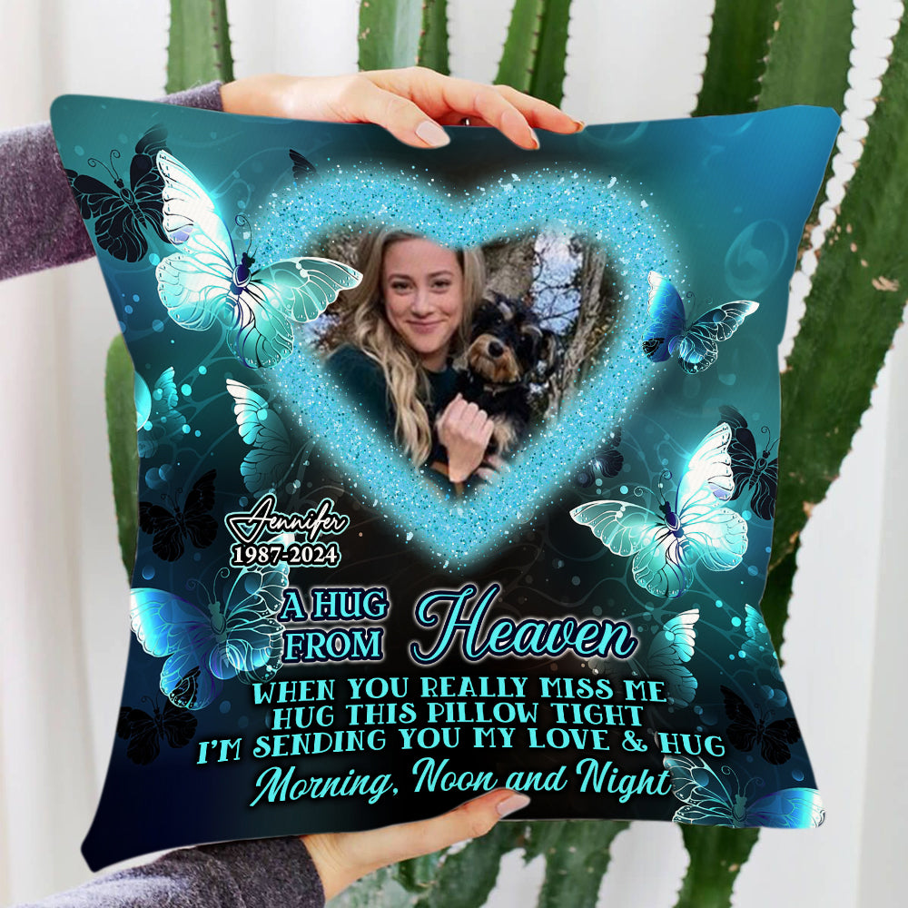 A Hug From Heaven Butterfly - Personalized Custom Throw Pillow