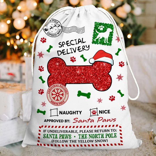 Woofmas Bag Custom Photo - Christmas Gifts - Personalized Christmas Sack - Custom Christmas Bag