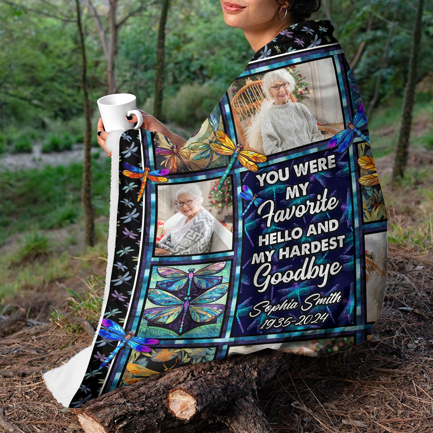 My Favorite Hello Blanket Memorial Blanket - Remembrance Gift - Memorial Personalized Custom Blanket - Christmas Gift, Sympathy Gift