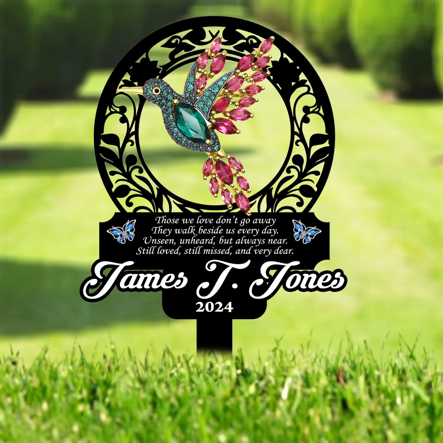 Personalized Memorial Stake Metal, Butterfly Memorial Stake - Remembrance Stake, Sympathy Gift - Memorial Personalized Custom Acrylic Garden Stake