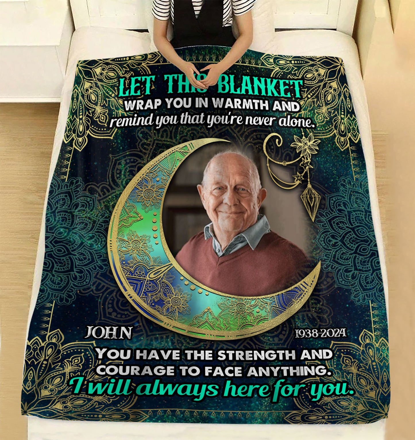 Strength and Courage Memorial - Remembrance Gift - Memorial Personalized Custom Blanket - Christmas Gift, Sympathy Gift