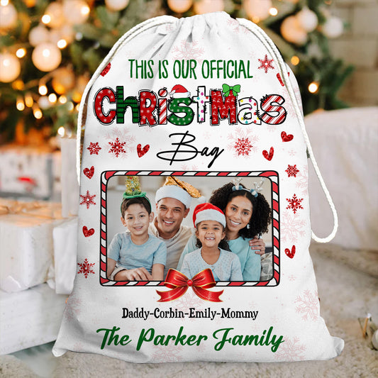 Our Christmas Bag Custom Photo - Christmas Gifts - Personalized Christmas Sack - Custom Christmas Bag