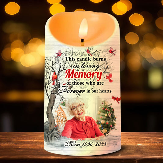 Candle Burns Your Life Was A Blessing Custom Photo Memorial - Personalized Flameless LED Candle