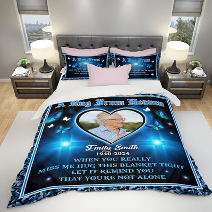 Let It Remind You Sending You My Love And Hug You Day and Night - Memorial Personalized Custom Bedding Set - Christmas Gift, Sympathy Gift