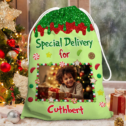 I H... Love Christmas Bag Custom Photo - Christmas Family Gift - Personalized Christmas Sack - Custom Christmas Bag