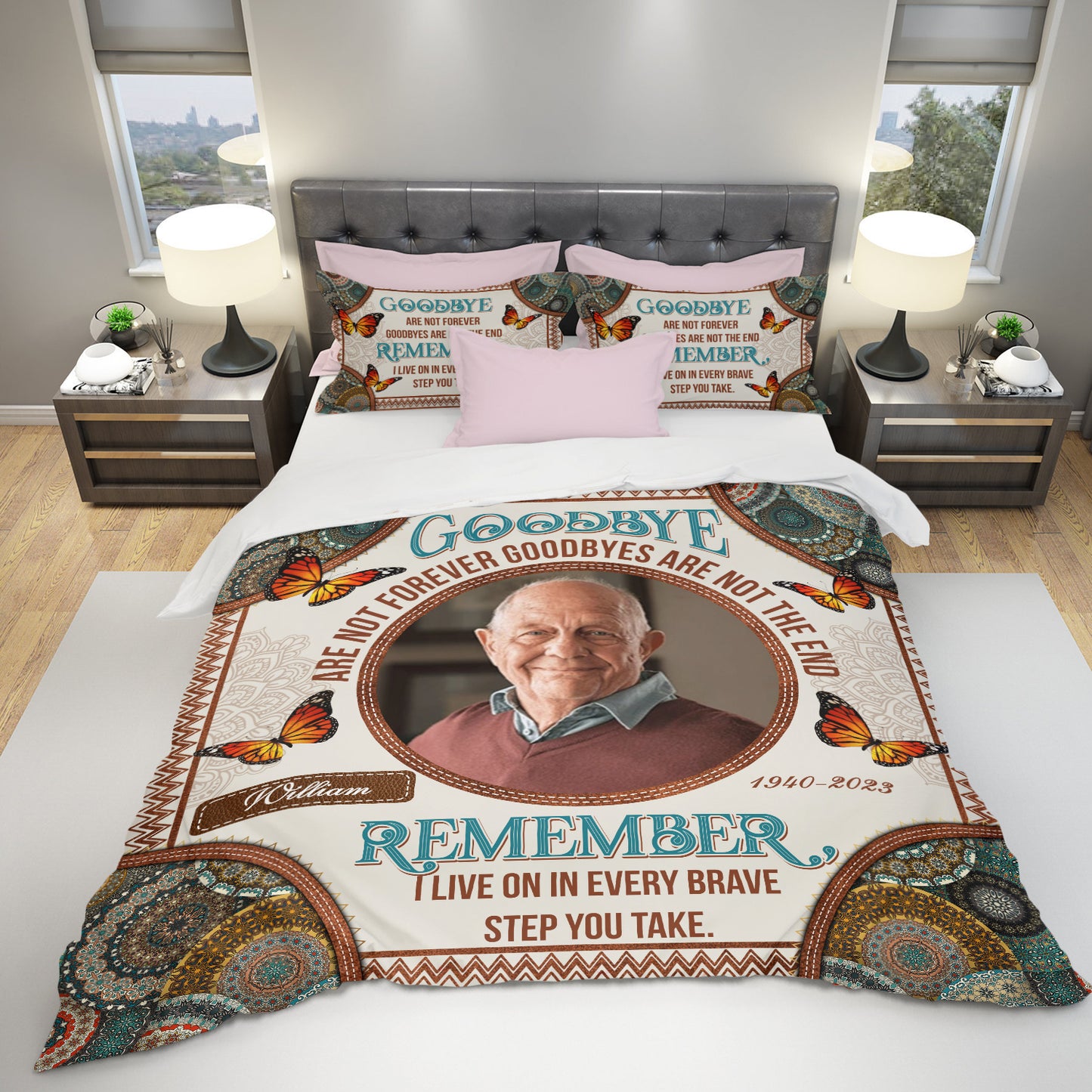 Goodbye Are Not Forever Butterfly Personalized Custom Bedding Set - Christmas Gift, Sympathy Gift