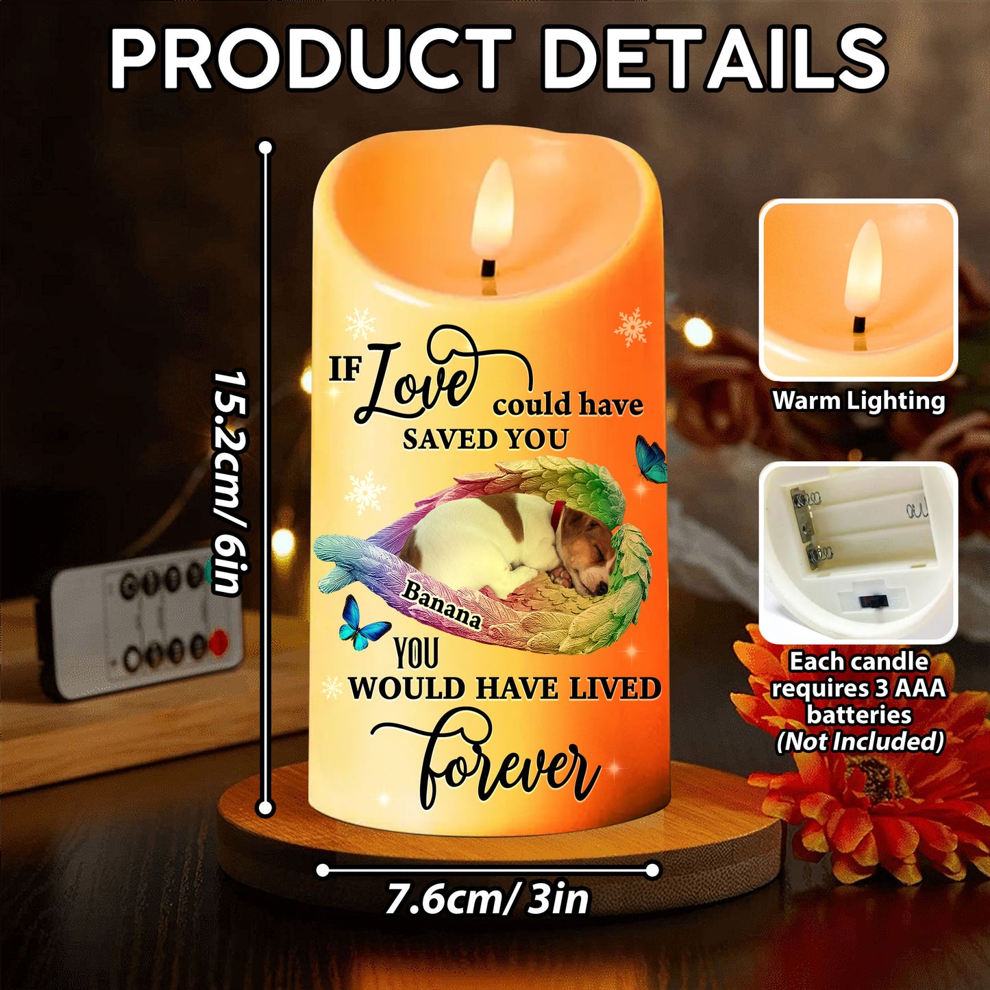 If Love Could Have Saved You - Personalized Flameless LED Candle