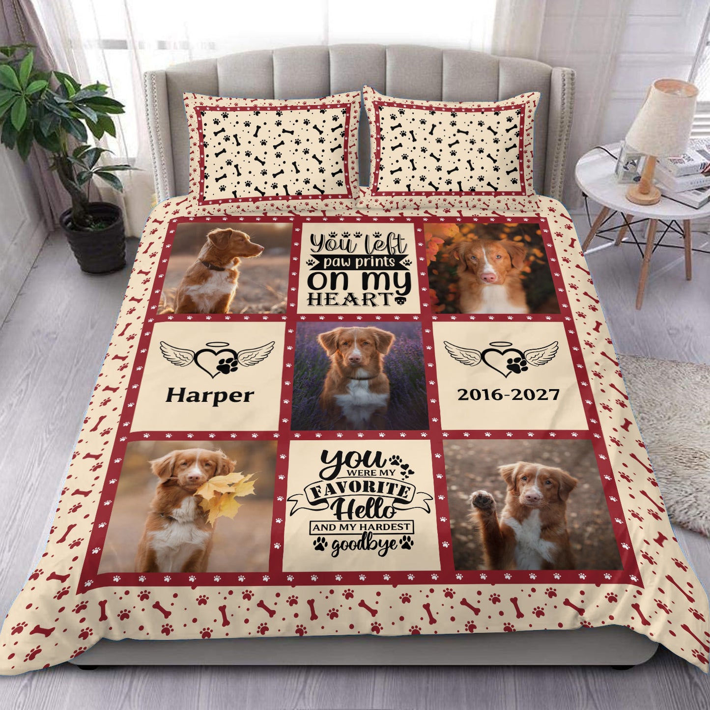 Sending You My Love Pet Loss - Memorial Pet Lovers Personalized Custom Bedding Set - Christmas Gift, Sympathy Gift