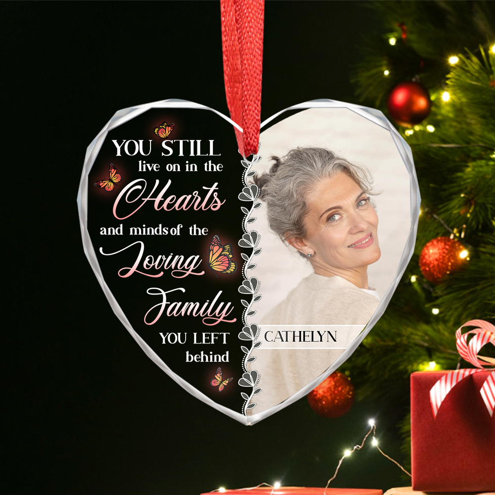 Loving Family Memorial Keepsake - Personalized Custom Glass Ornament - Memorial Ornament Gift