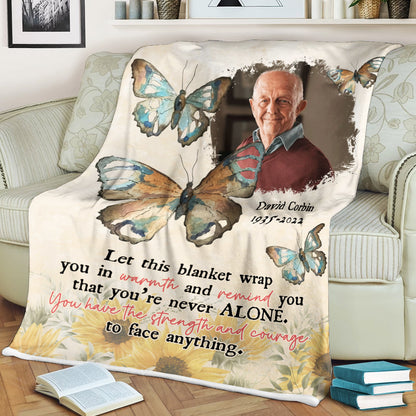 You're Never Alone Blanket Memorial - Remembrance Gift - Memorial Personalized Custom Blanket - Christmas Gift, Sympathy Gift