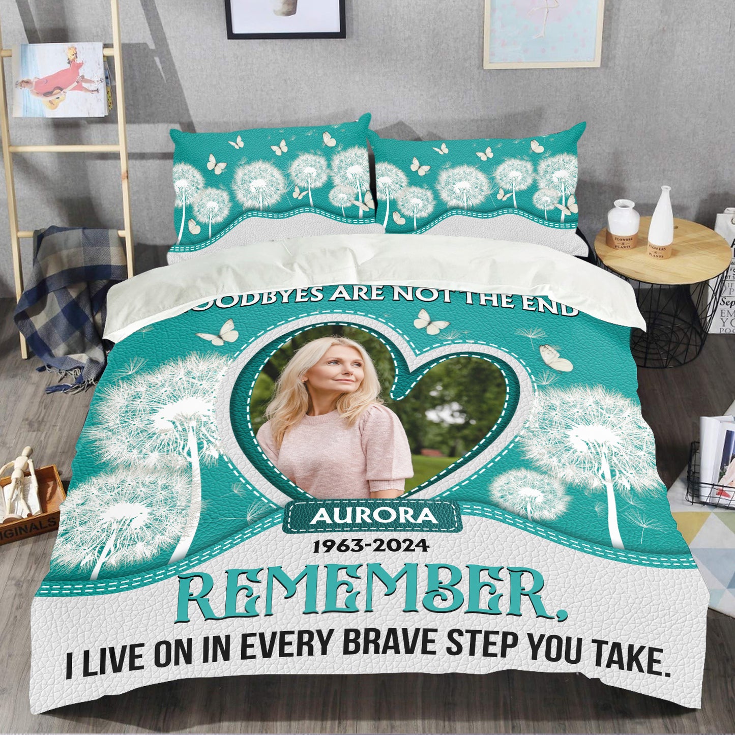 A Hug From Heaven Dandelion Memorial Personalized Custom Bedding Set - Christmas Gift, Sympathy Gift