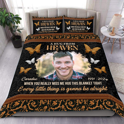 My Soul Hug You Day and Night - Memorial Personalized Custom Bedding Set - Christmas Gift, Sympathy Gift