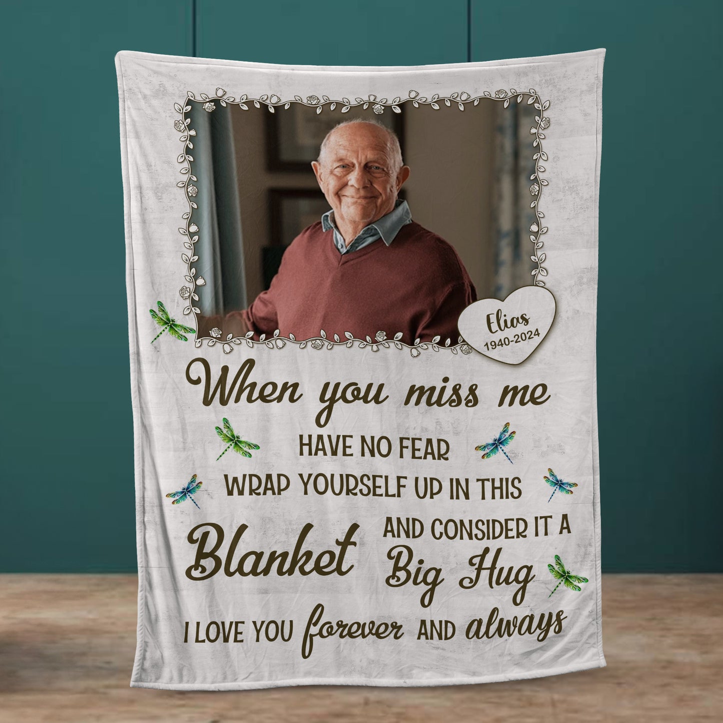 Custom Photo When You Miss Me Memories Blanket Memorial - Remembrance Gift - Memorial Personalized Custom Blanket - Christmas Gift, Sympathy Gift