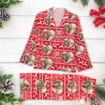 Christmas Tree Photo Pajamas Family Photo - Custom Photo Pajamas Pattern - Personalized Photo Christmas Pajamas