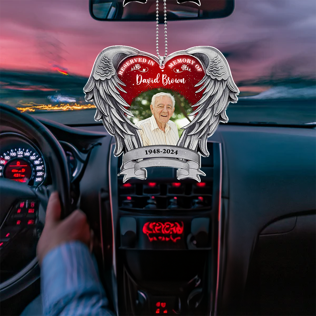 Reserved In loving memory of Car Acrylic - Personalized Car Photo Ornament