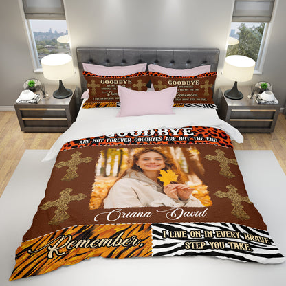 A Hug From Heaven Leopard Memorial Personalized Custom Bedding Set - Christmas Gift, Sympathy Gift