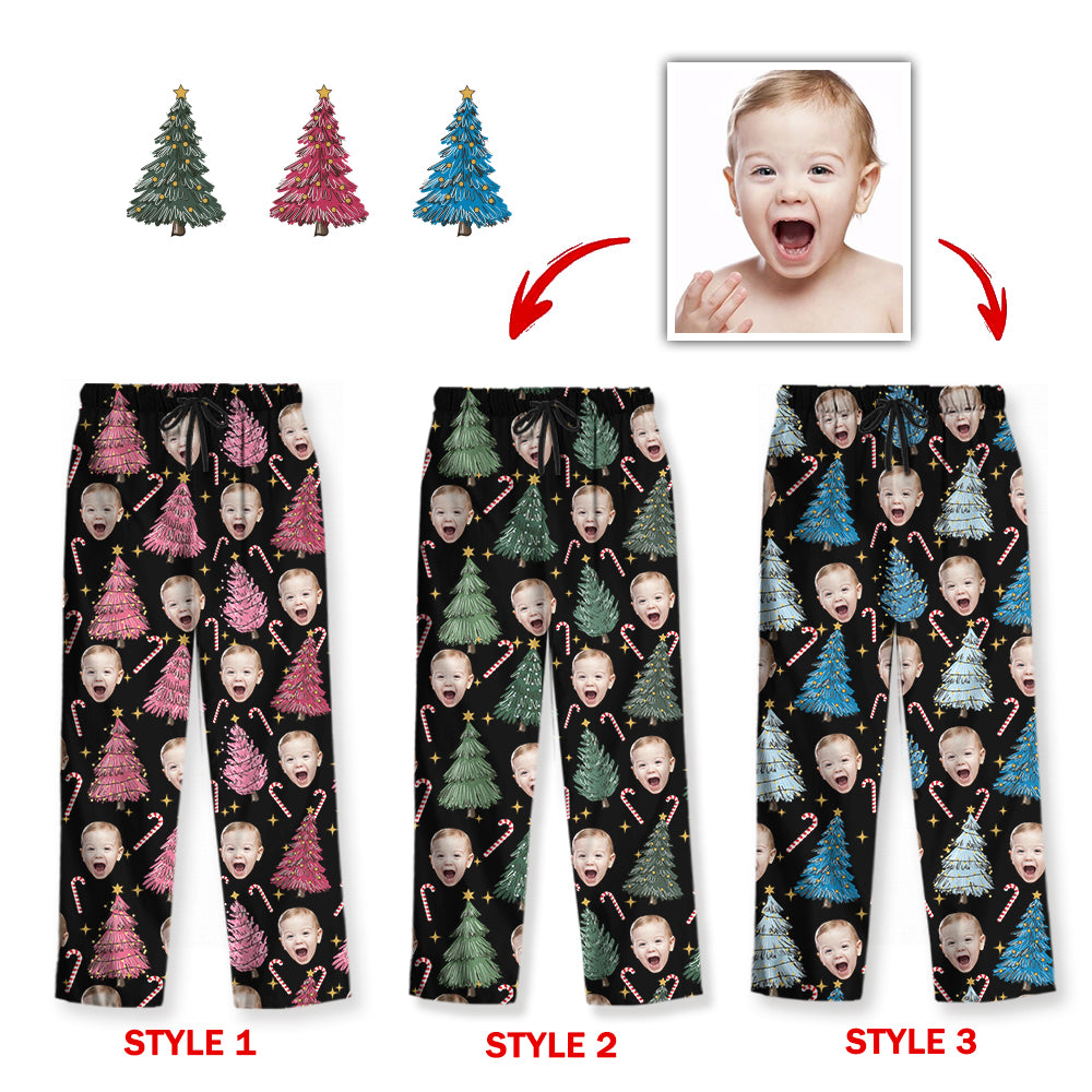 Christmas Tree Photo Pajamas Family Photo - Custom Photo Pajamas Pattern - Personalized Photo Christmas Pajamas